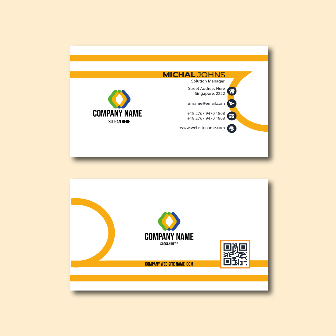 Luxuries Business Card Template preview image.