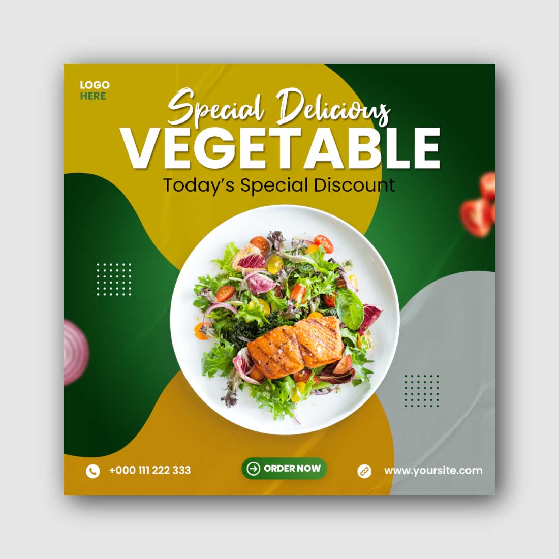 Vegetable food Social Media Instagram Post Template cover image.