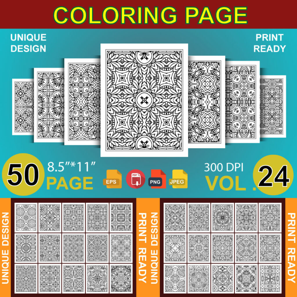 50 Adult Coloring Book Page KDP Design - MasterBundles