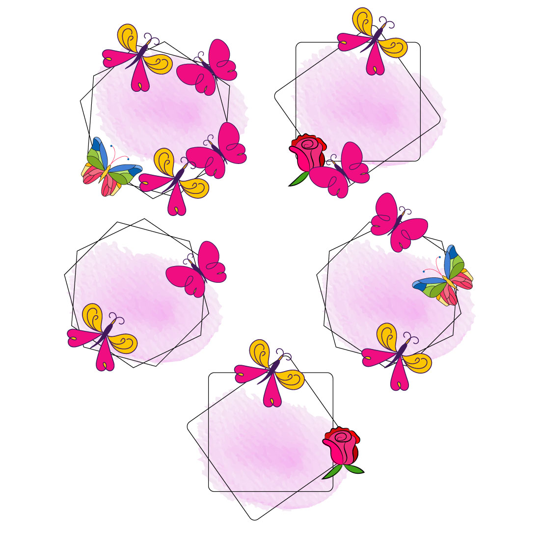 Floral ornament svg bundle cover image.