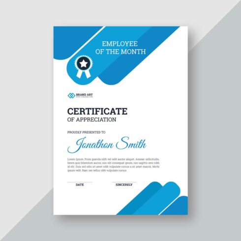 Polygon Flat Certificate Psd Template cover image.