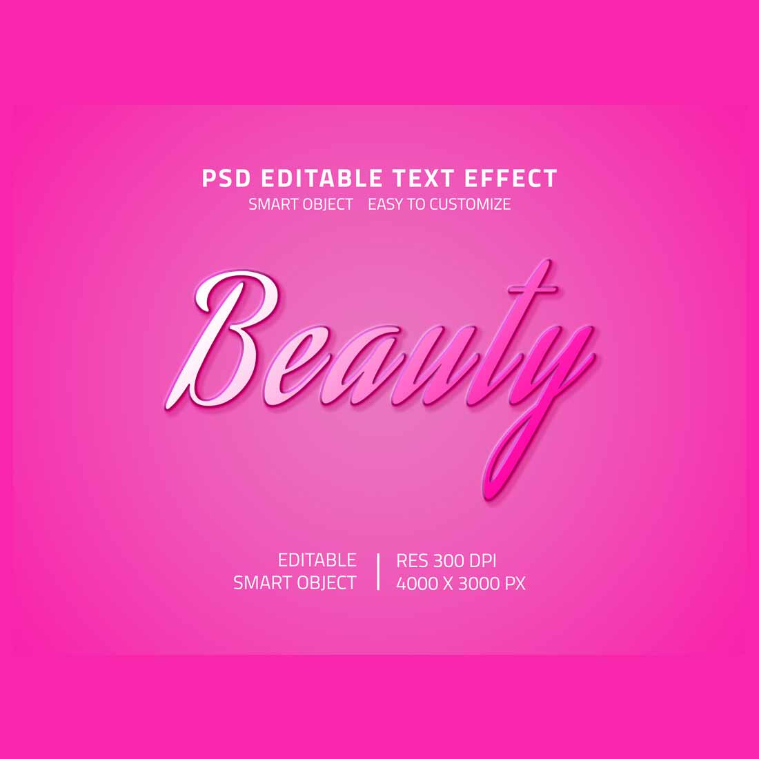 Beauty Editable Psd Text Effect cover image.