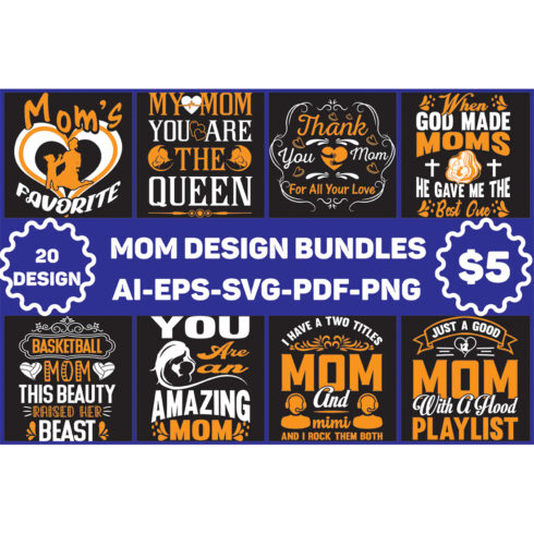 Mom SVG Design Bundle cover image.
