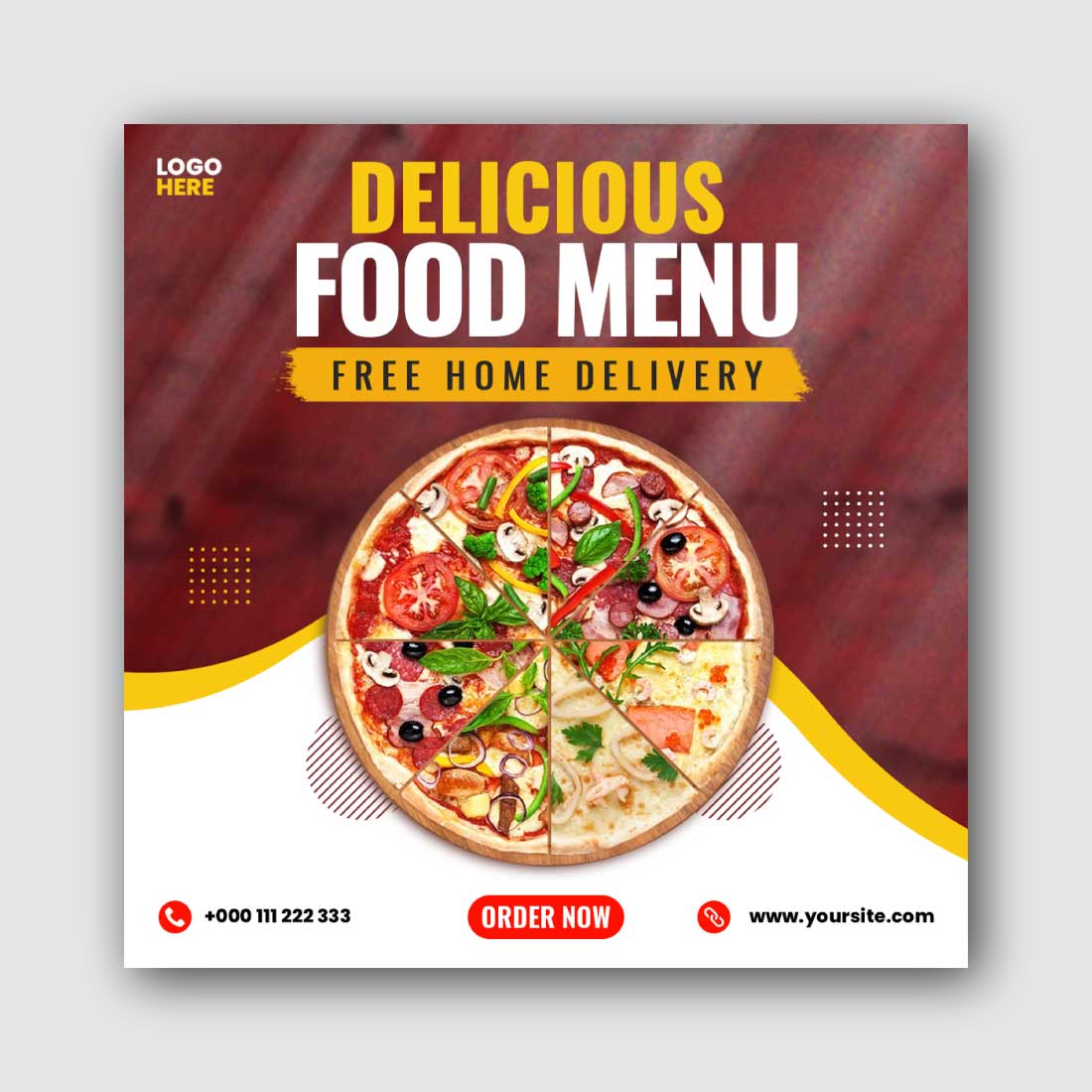 Food Menu Social Media Instagram Post Template cover image.