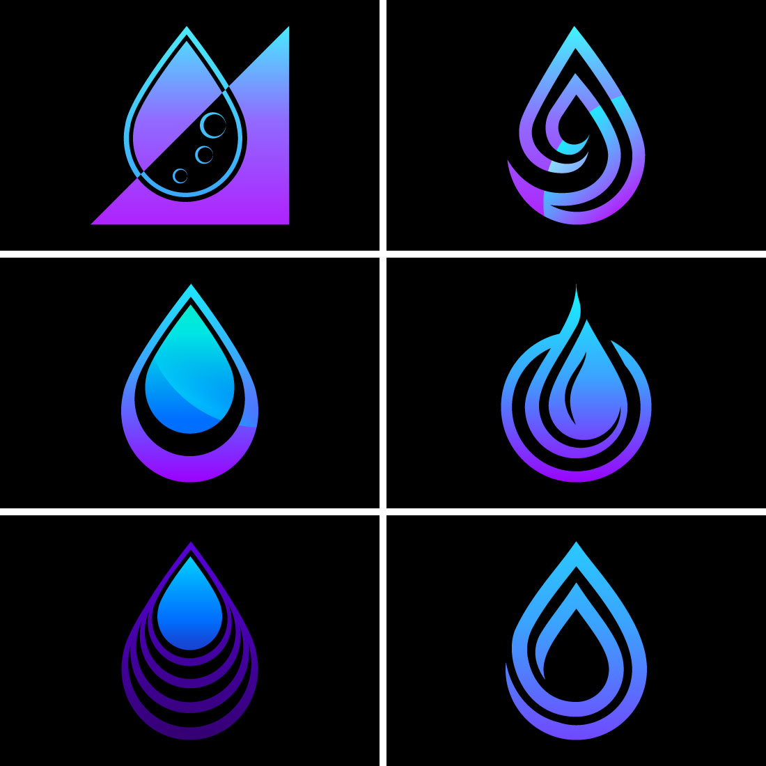 Abstract water drop logo sign symbol vector illustration, Water drop Logo design template cover image.