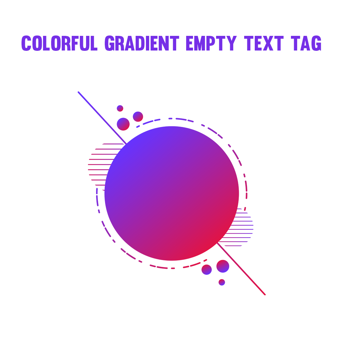 Colorful Gradient Empty Text Tag Free Editable Vector Template preview image.