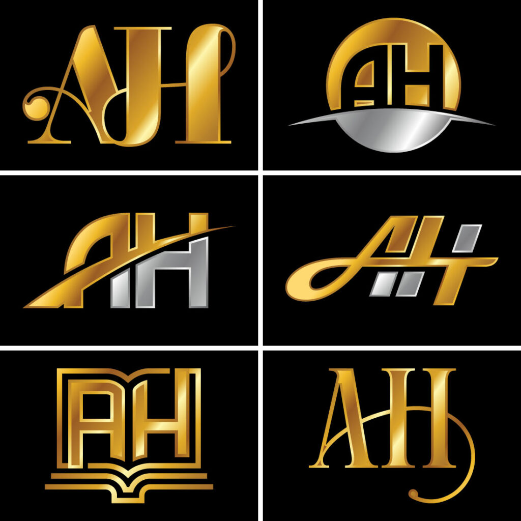 Initial Letter A H Logo Design Vector. Graphic Alphabet Symbol For ...