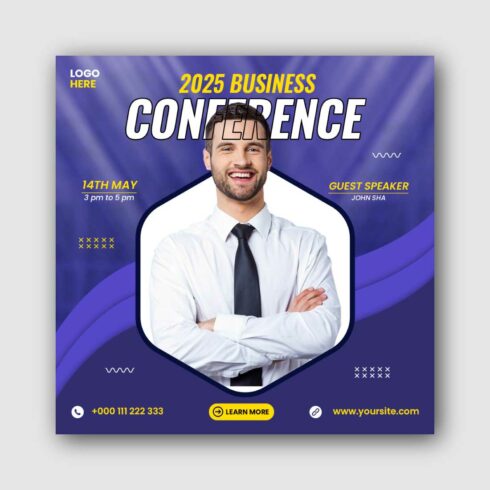 Conference Social Media Instagram Post Template cover image.