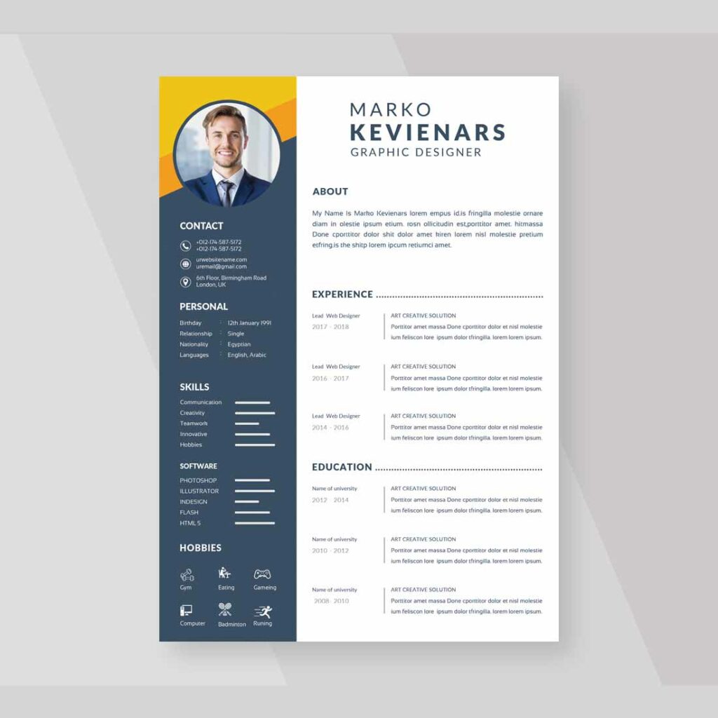 Beautiful CV / Resume template - MasterBundles