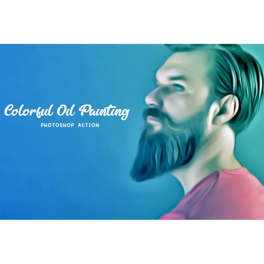 Colorful Oil Painting Photoshop Action cover image.