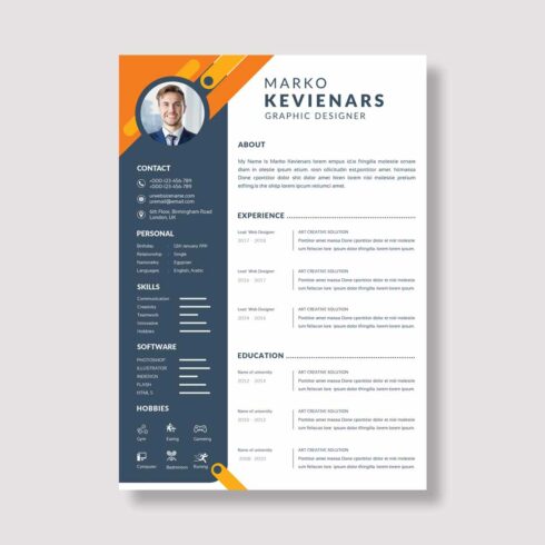 Creative Resume Cv Template cover image.