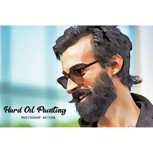 Hard Oil Painting Photoshop Action cover image.