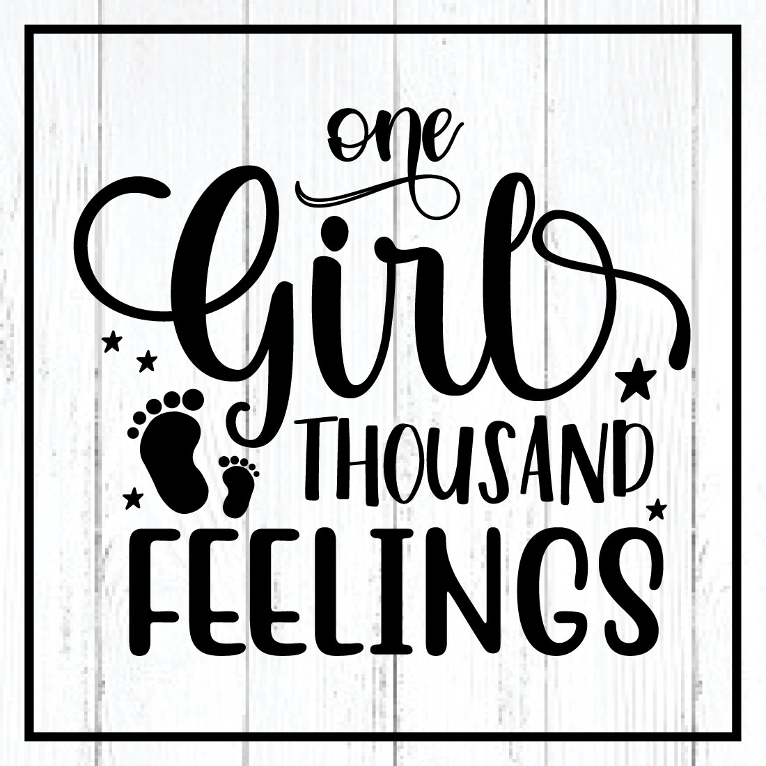 one girl thousand feelings svg cover image.