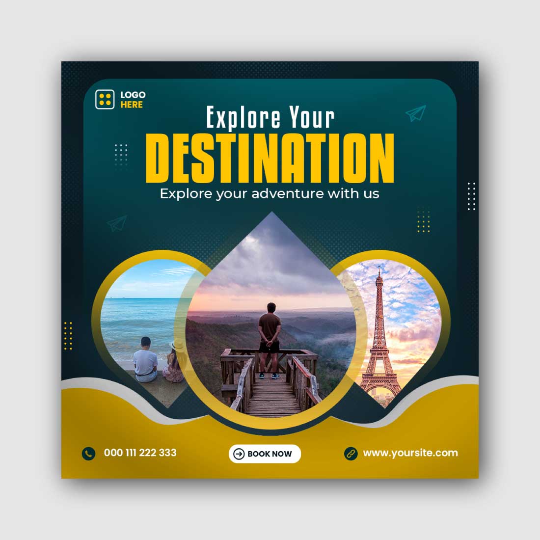 Travel Social Media Instagram Post Template cover image.