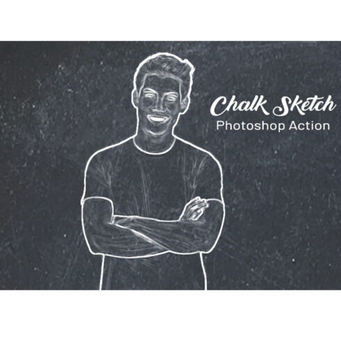 Chalk Sketch Photoshop Action cover image.
