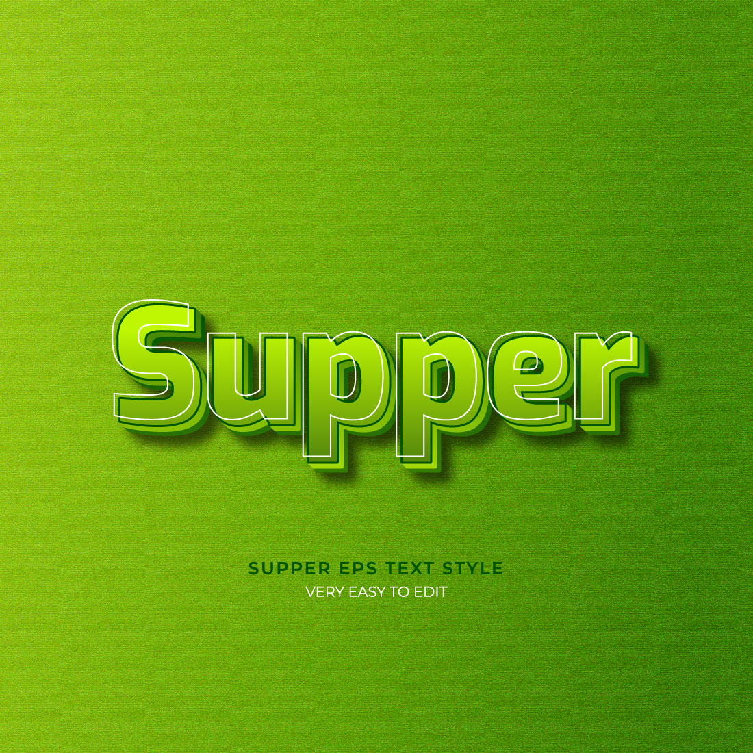 Super 3d Editable Text Effect style preview image.