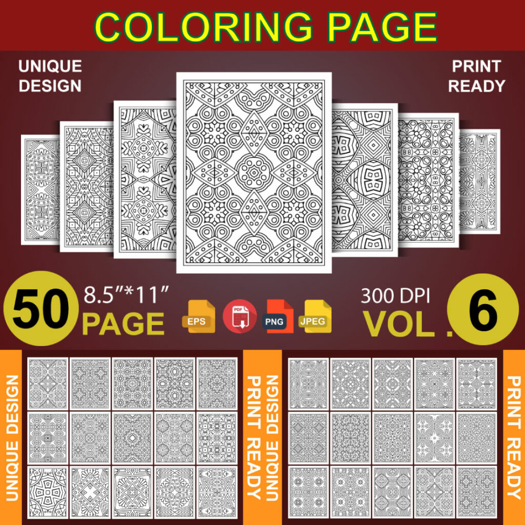 50 Adult Coloring Book Page KDP Design - MasterBundles
