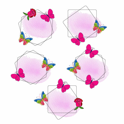 Floral butterfly svg bundle cover image.