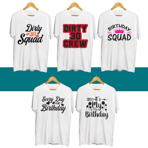 Birthday SVG T Shirt Designs Bundle cover image.