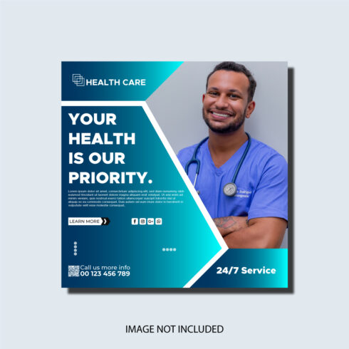 medical health social media and Instagram post design cover image.