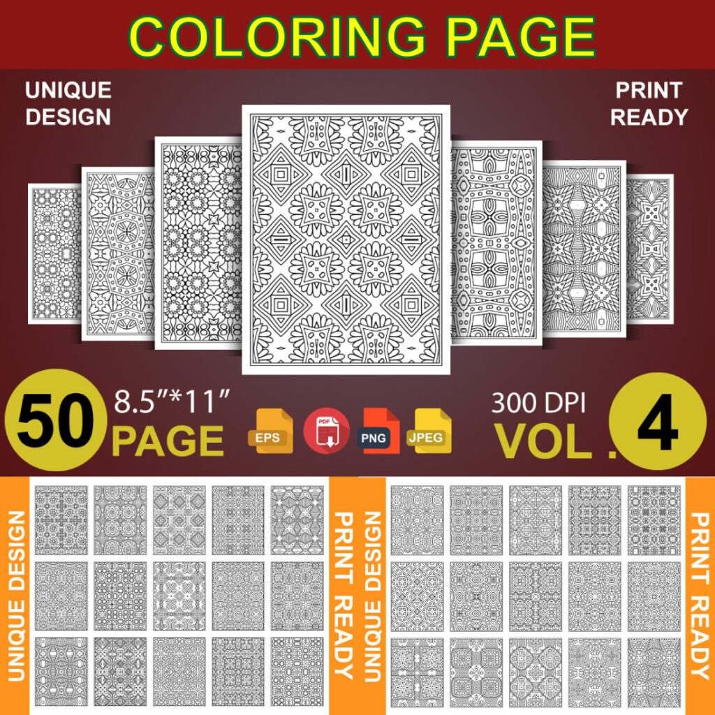50 Adult Coloring Page Ideas for KDP - MasterBundles