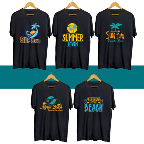 Beach Day SVG T Shirt Designs Bundle cover image.