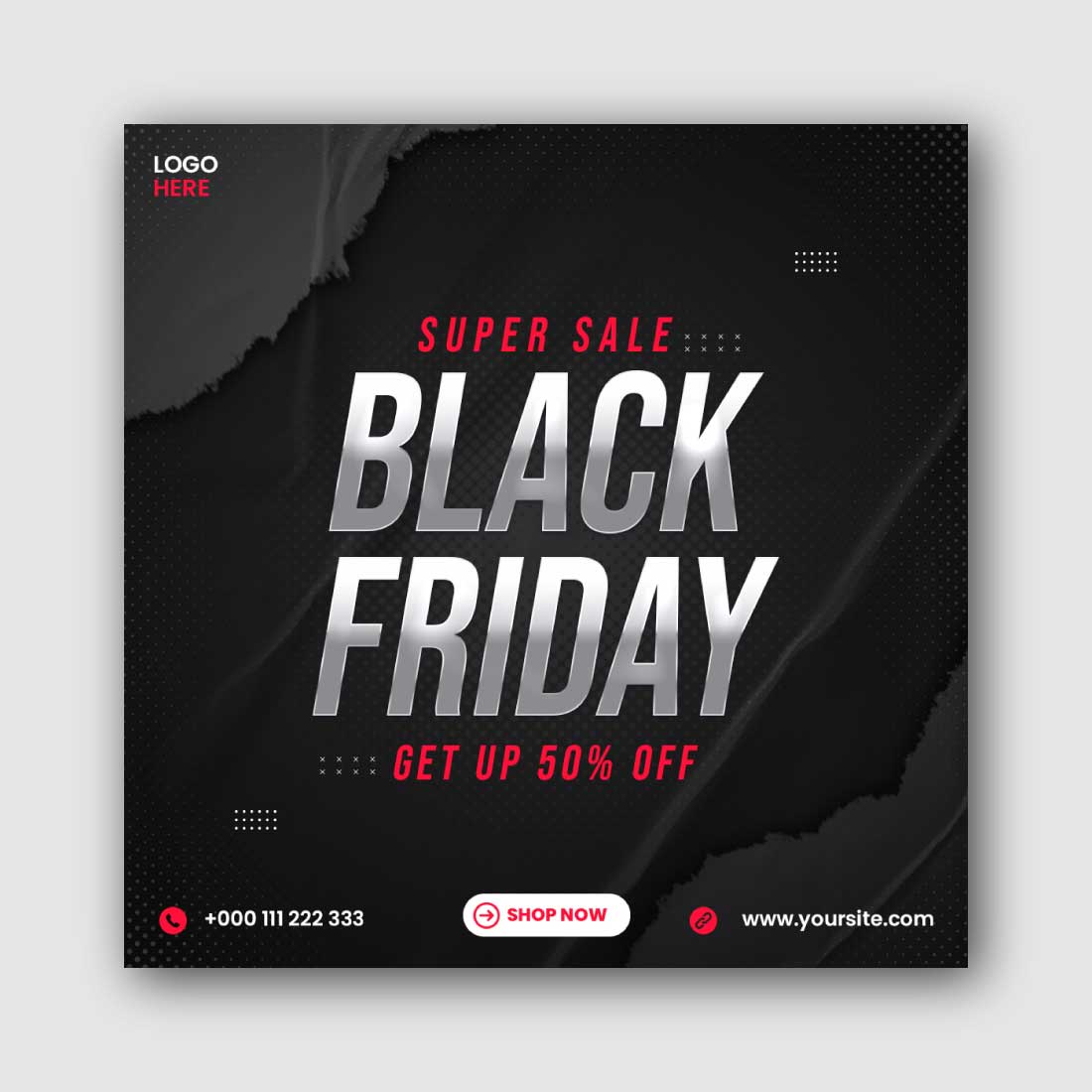 Black Friday Sale Social Media Instagram Post Template cover image.