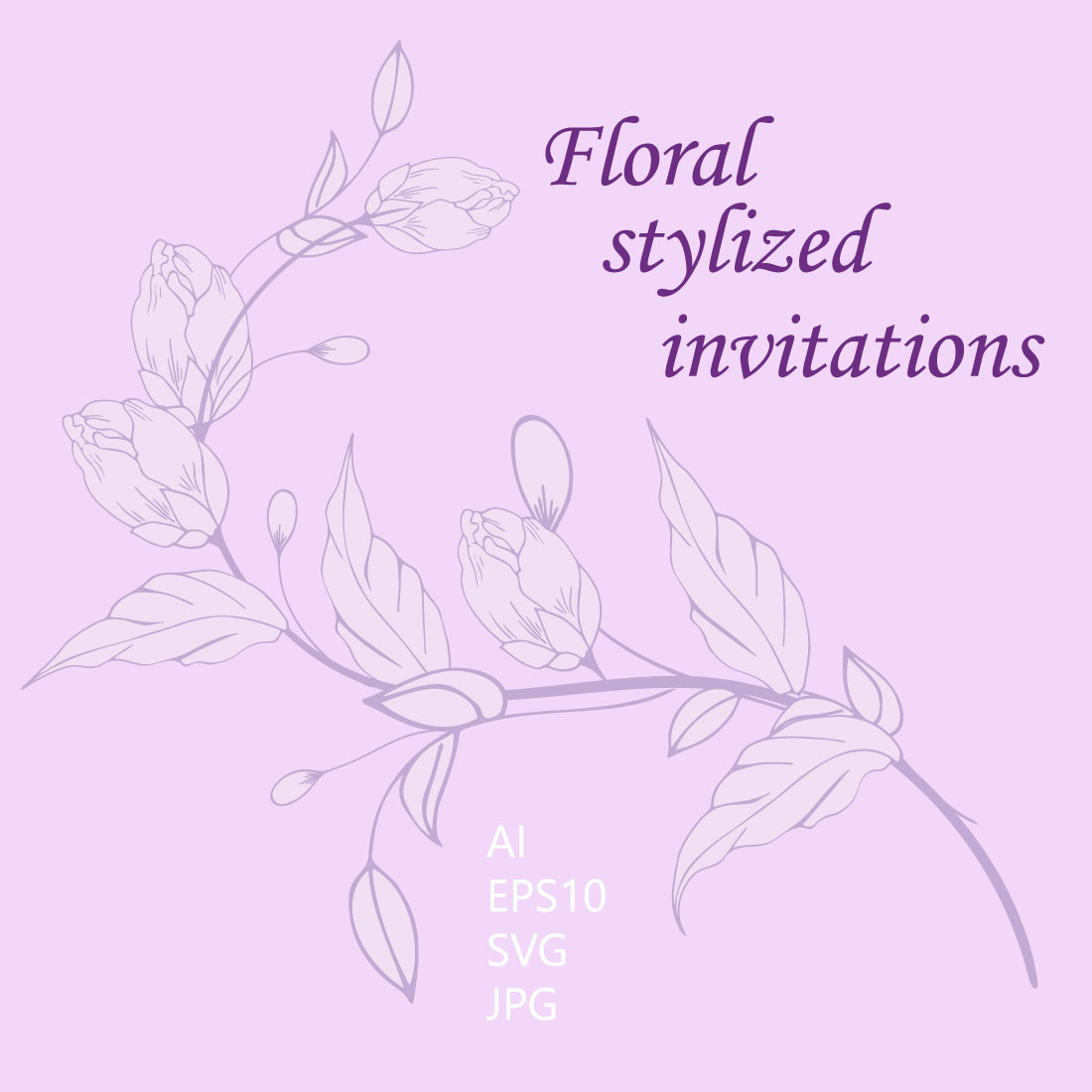 Floral stylized invitations cover image.