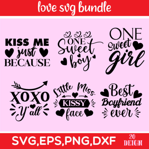 Love SVG Bundle cover image.
