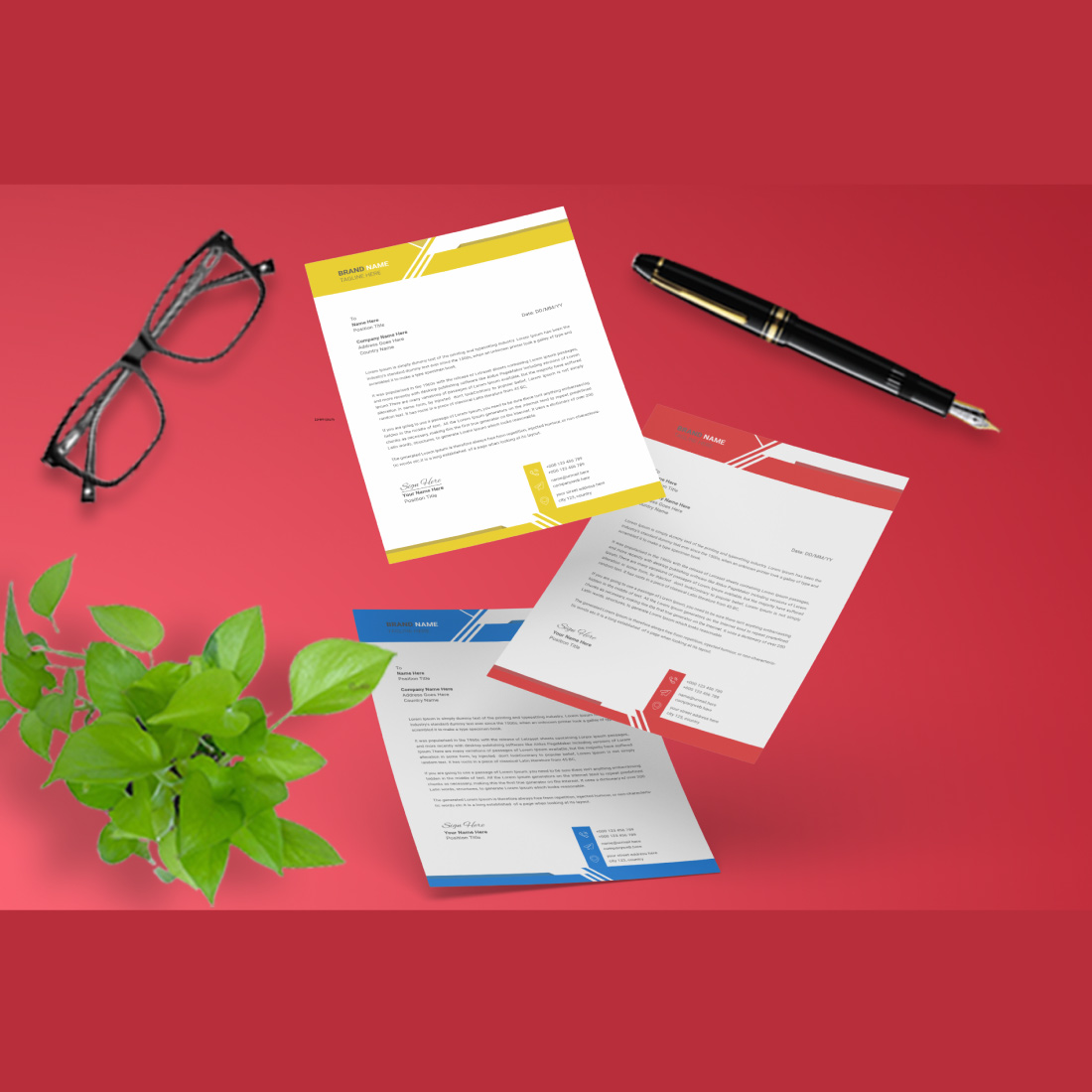 Modern company letterhead cover image.