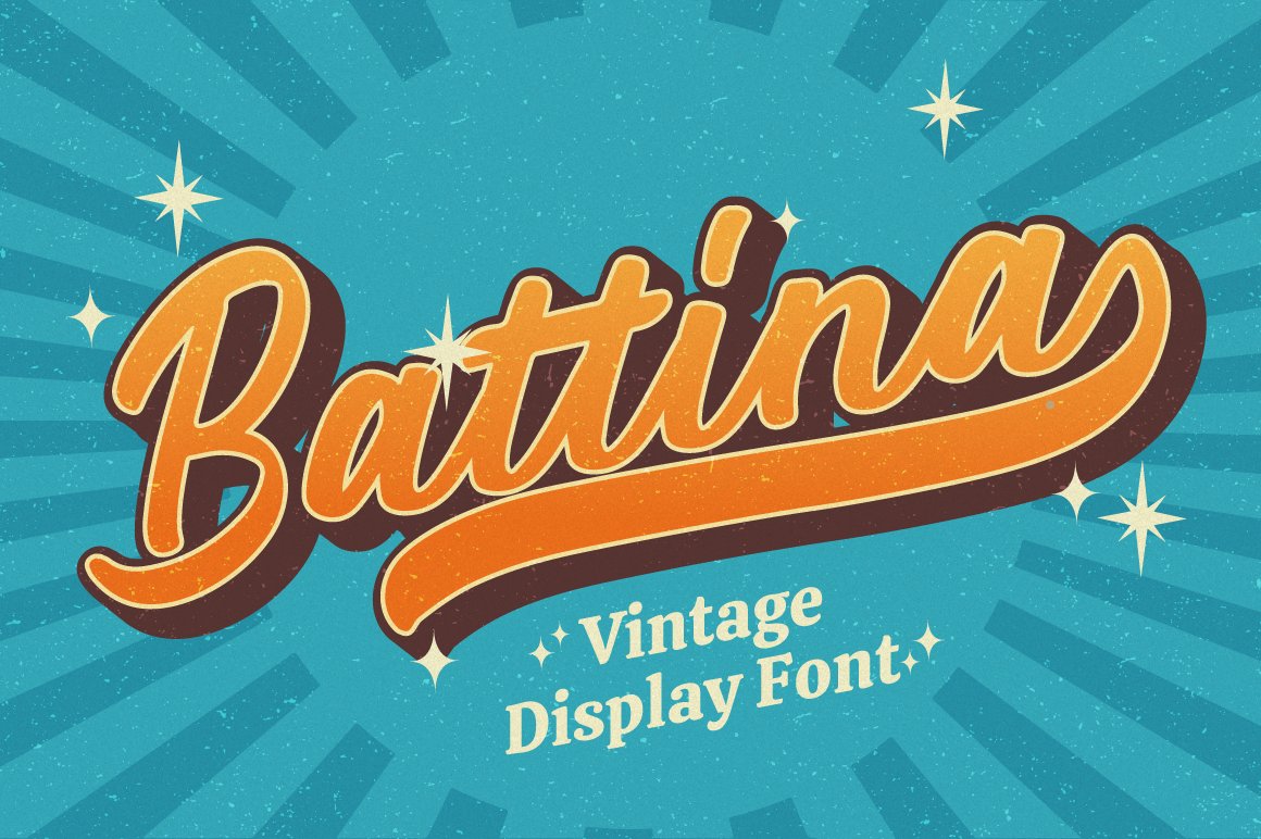 Battina - Vintage Display Font cover image.