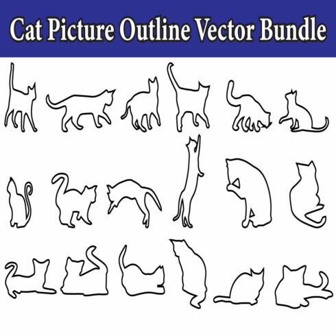 Cat Picture Outline Vector Bundle cover image.