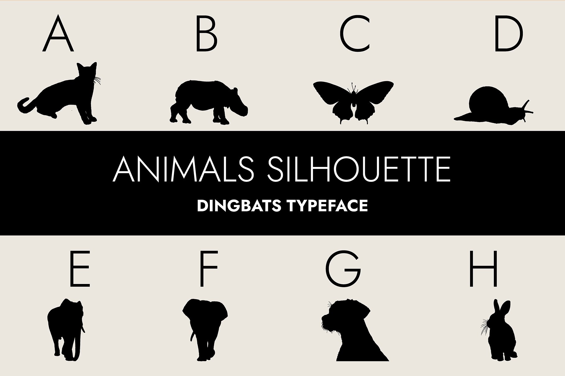 Animals Silhouette Dingbats Font cover image.