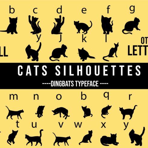 Cats Silhouettes Dingbats Font cover image.