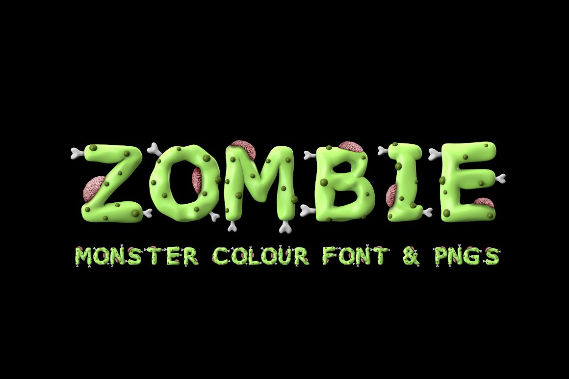 Zombie colour font cover image.