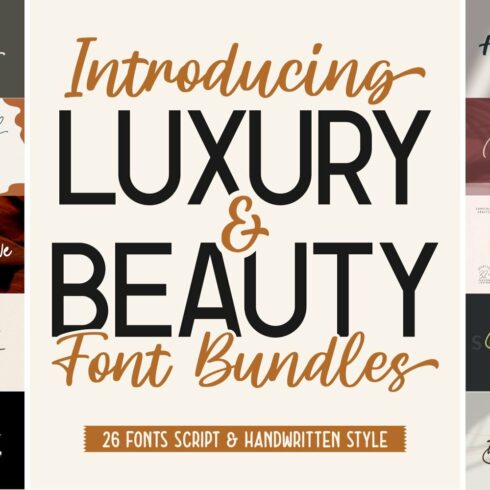 LUXURY & BEAUTY Script Font Bundle cover image.