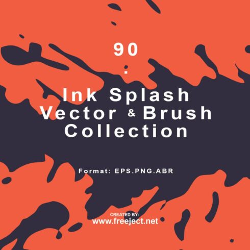 90 Ink Splash Collection EPS,ABR,PNGcover image.