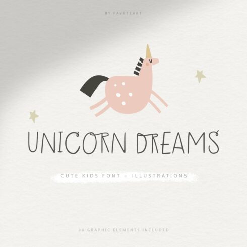 Unicorn Dreams - cute kids font cover image.