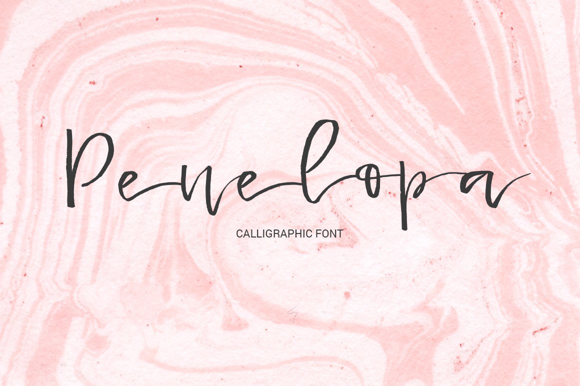 Penelopa - gentle calligraphic font cover image.