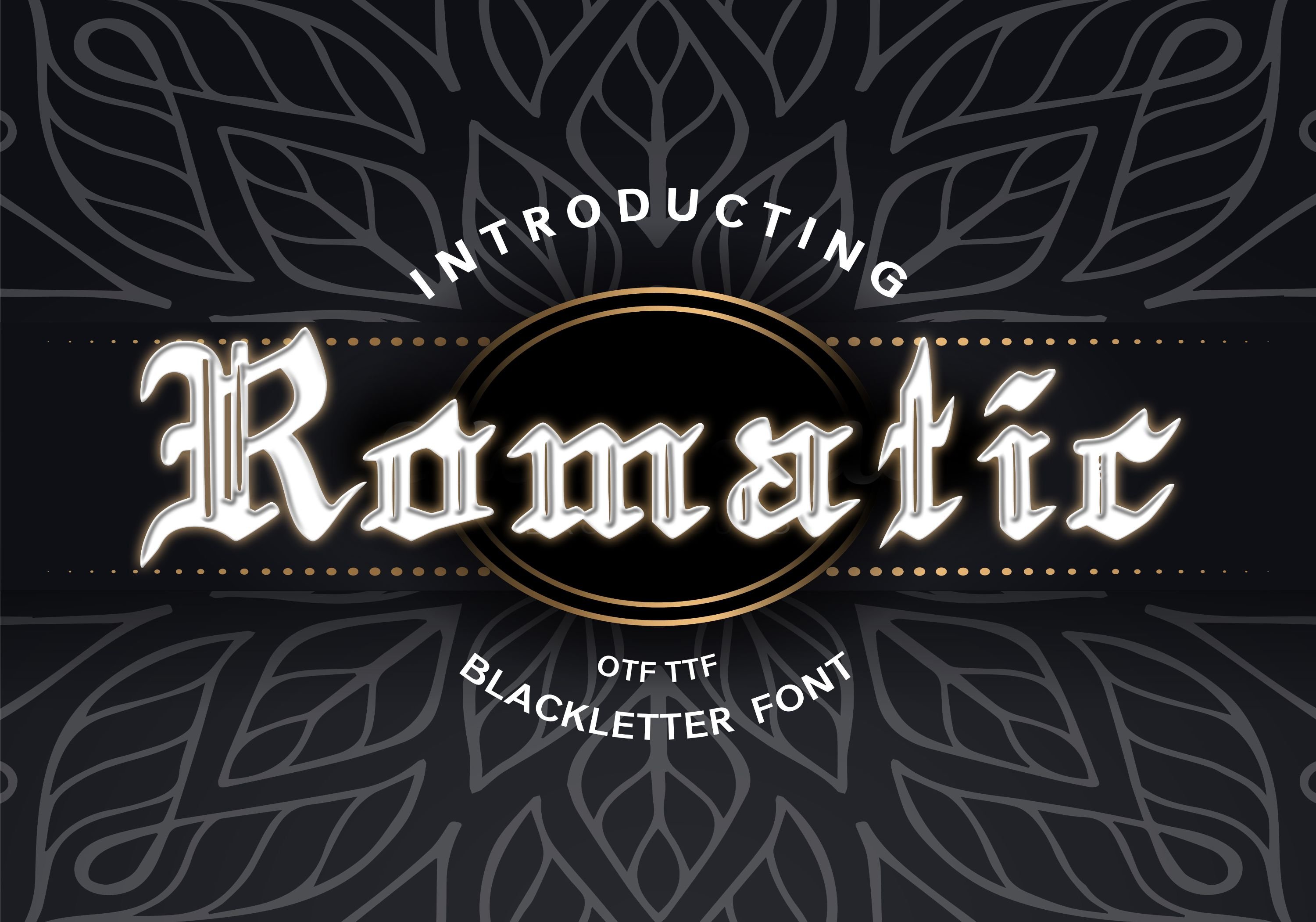 Romatic Blackletter Font cover image.