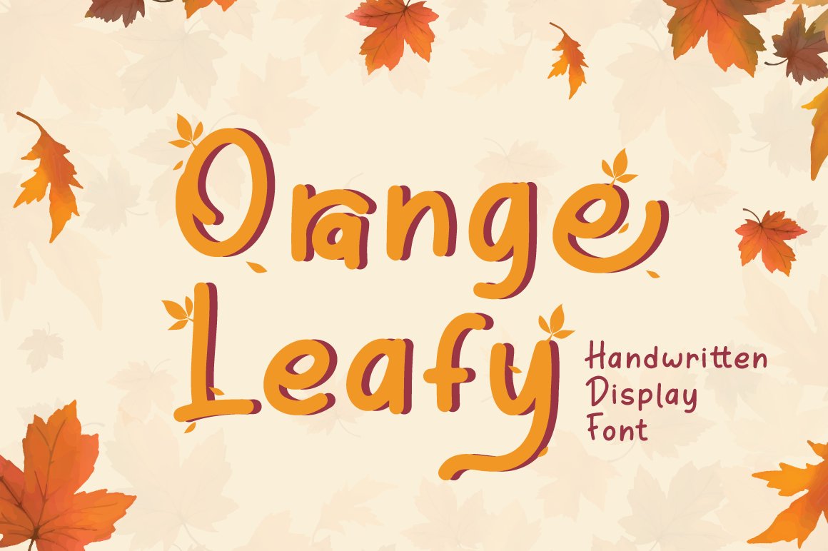 Orange Leafy - Autumn Display Font cover image.