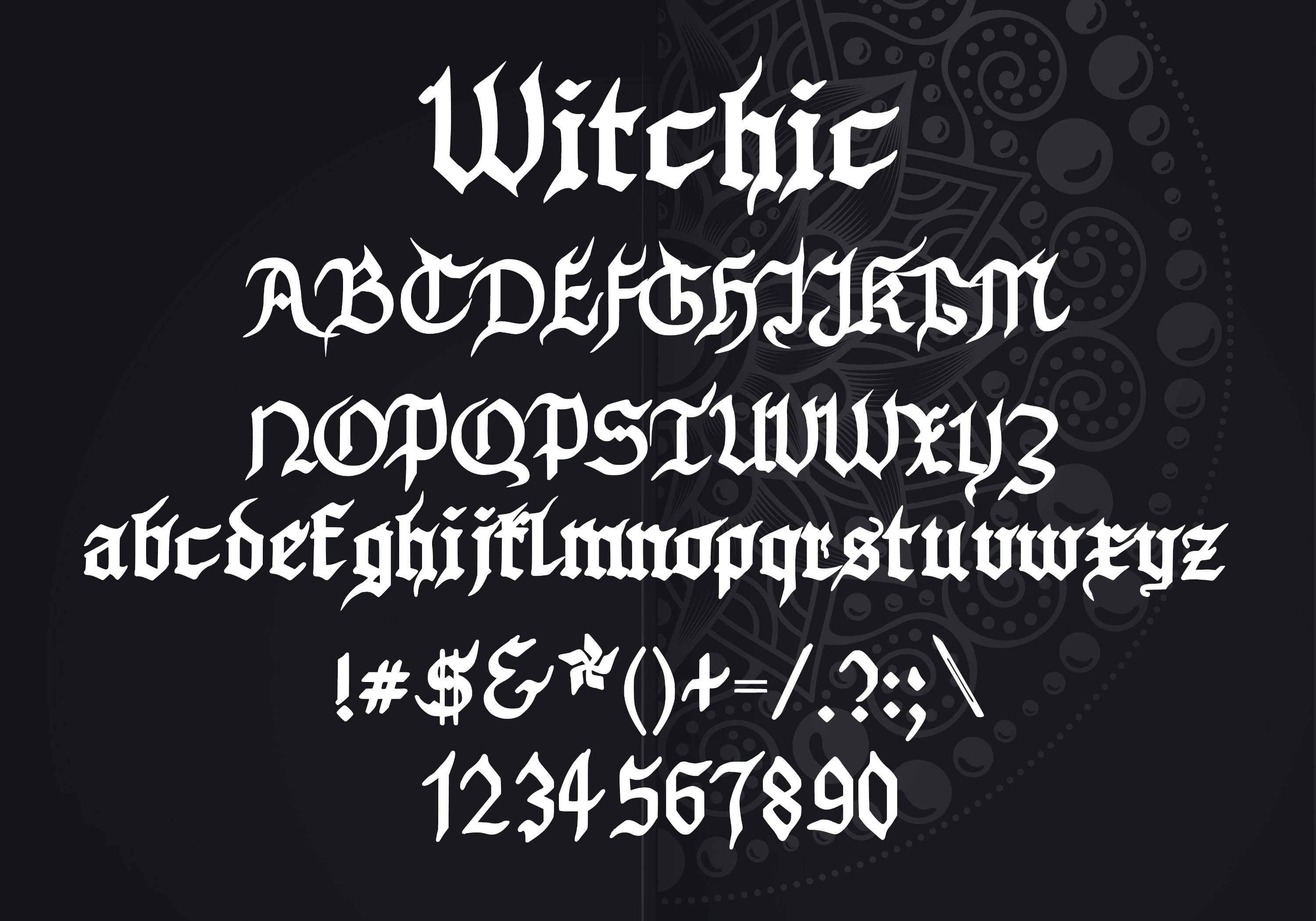 Witchic Blackletter Font preview image.
