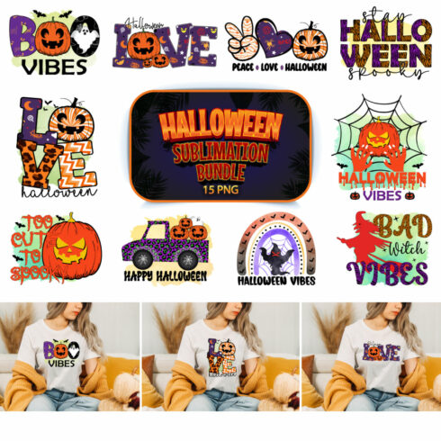 Halloween Sublimation Bundle 15 PNG cover image.