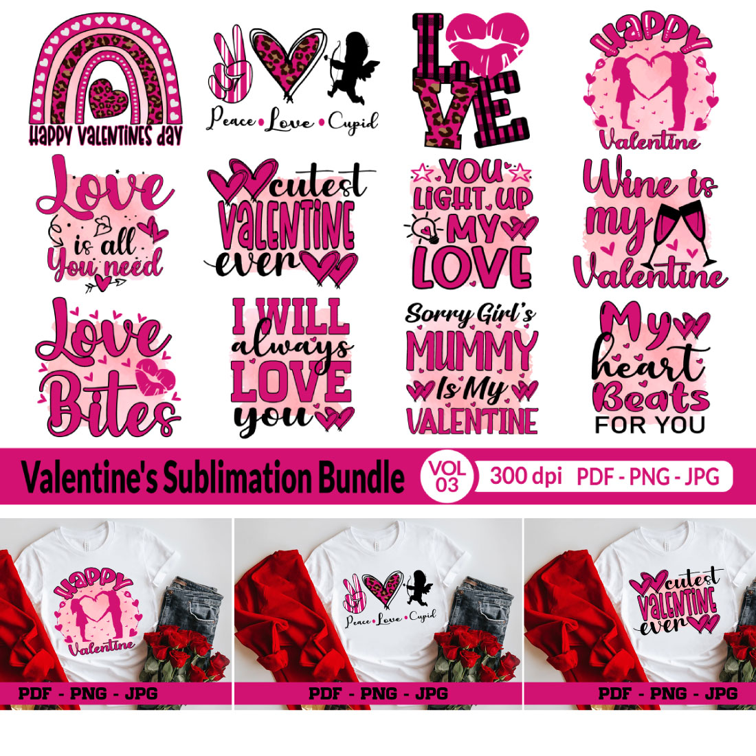 Valentine\'s Sublimation Bundle Vol3 cover image.