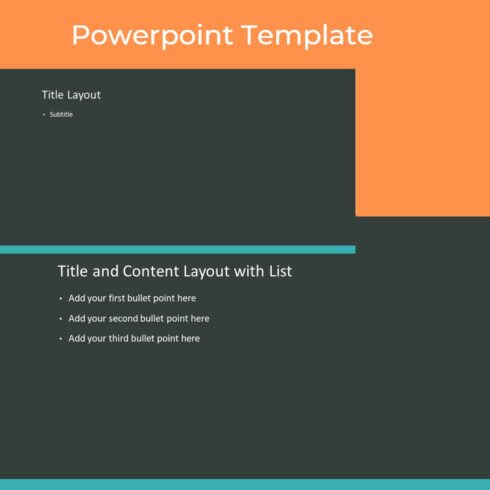 Teal Banded PowerPoint Presentation Template cover image.