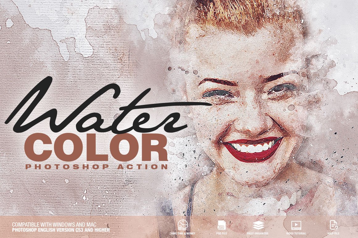 Watercolor Photoshop Actioncover image.