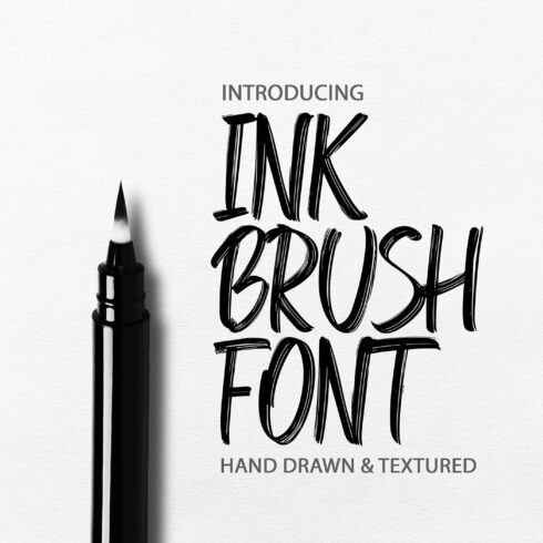 InkBrushFont. Hand drawn font. cover image.