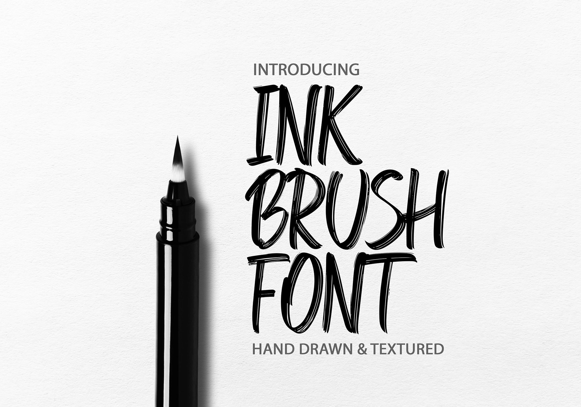 InkBrushFont. Hand drawn font. cover image.