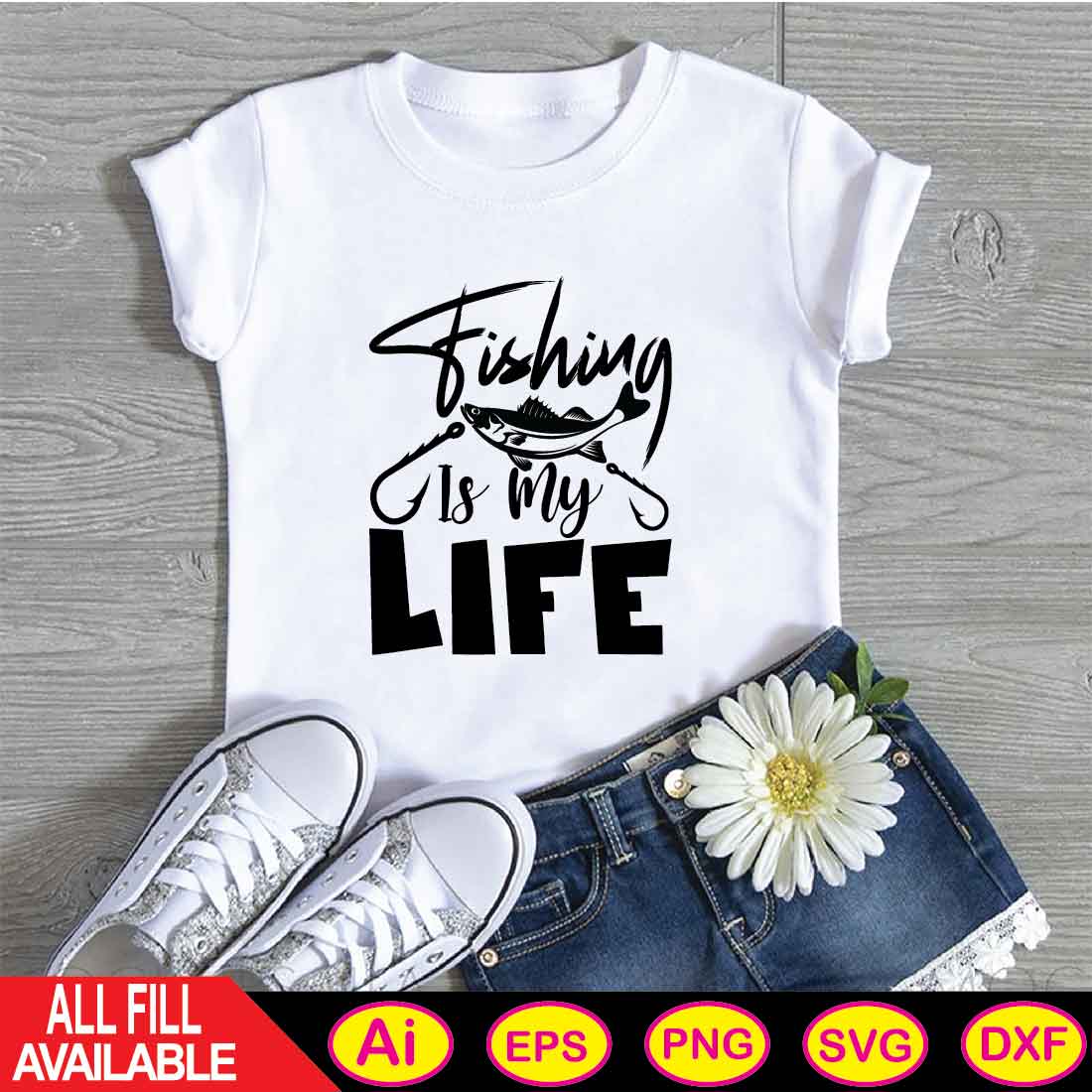 Fishing Is My Life t-shirt cover image.