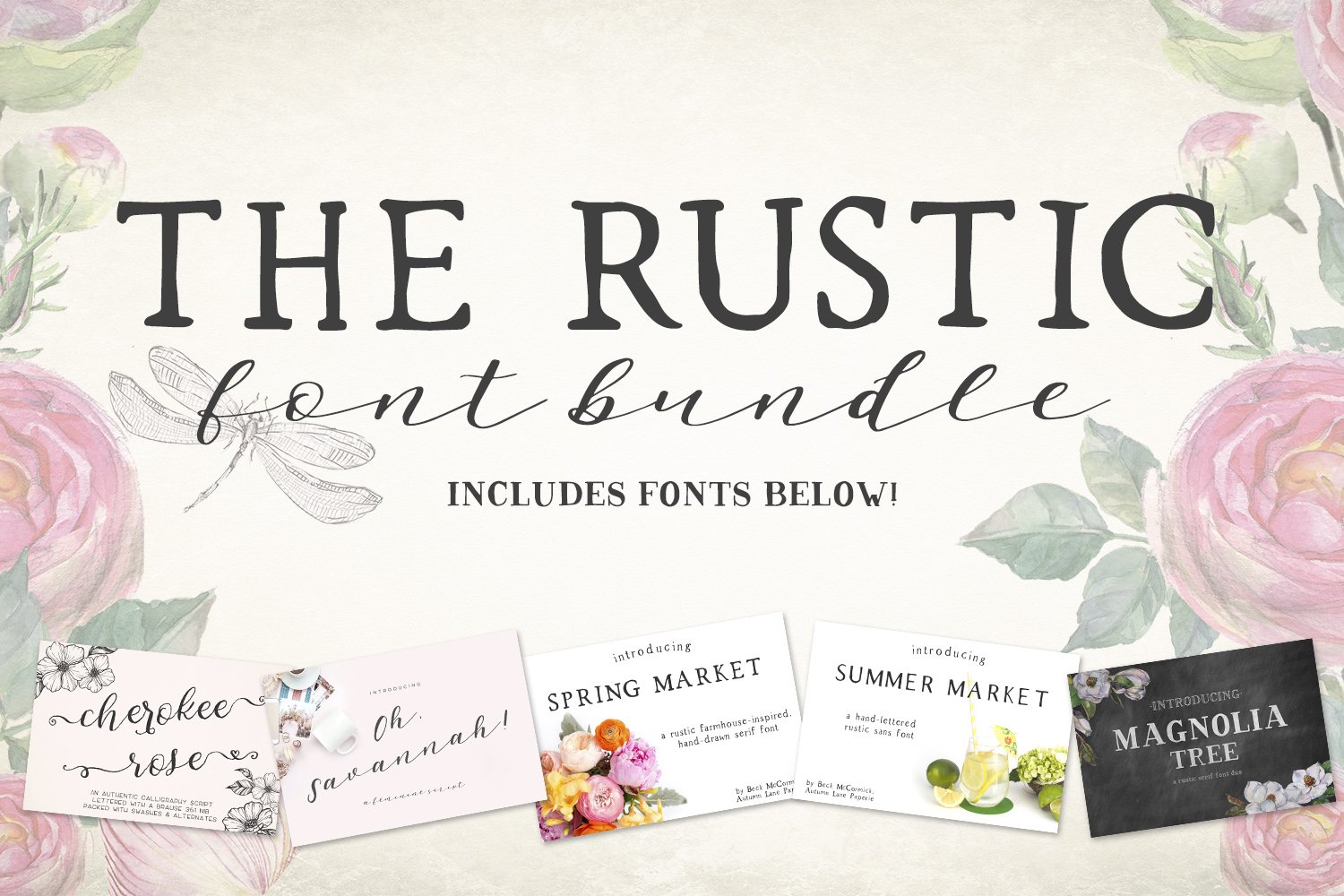 The Rustic Font Bundle cover image.